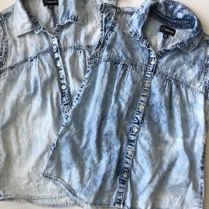 Sleeveless denim shirt
